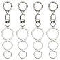 30 шт 5 стили пружинные кольца из сплава, застежками сплава поворотные, железные разрезные кольца