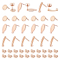 48Pcs 4 Style 304 Stainless Steel Stud Earring Findings, 304 Stainless Steel Ear Nuts