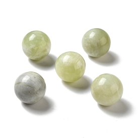 Natural New Jade Beads, No Hole/Undrilled, Round
