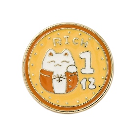 Lucky Cat Enamel Pins, Zinc Alloy Cute Kitten Brooches for Backpack Clothes