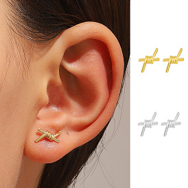 Fashionable Creative Irregular Earrings - American Wire Knot Ear Studs, 3D Wrap, Couple Jewelry.