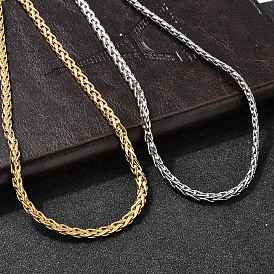 4.5мм 304 ожерелья из нержавеющей стали с цепочкой из пшеницы для женщин, вакуумное покрытие pvd