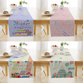 Birthday decoration table flag festive atmosphere decoration table coffee table linen tablecloth tablecloth