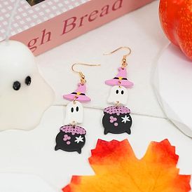 Шляпа ведьмы с акриловыми подвесками в виде призрака