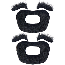 Искусственные самоклеящиеся брови из плюшевого волокна, 2 пары бровей и 2 шт. усов, аксессуары для косплея на Рождество и Хэллоуин