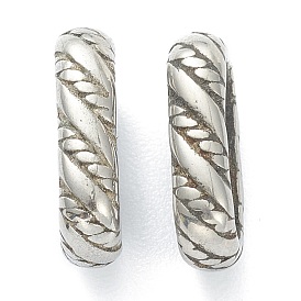 304 Stainless Steel Slide Charms/Slider Beads, For Leather Cord Bracelet Making, Oval