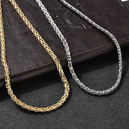 4.5мм 304 ожерелья из нержавеющей стали с цепочкой из пшеницы для женщин, вакуумное покрытие pvd