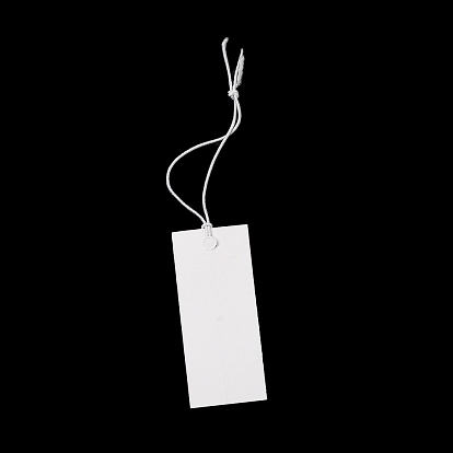 Paper Price Tags, with Elastic Cord, Rectangle