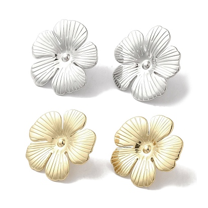 304 серьги-гвоздики из нержавеющей стали для женщин, цветок