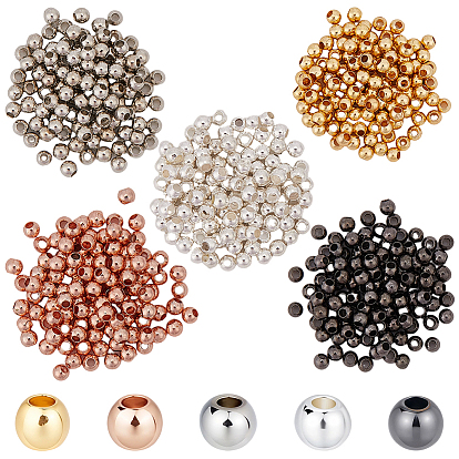 1000шт 5 цвета стойка покрытие латунные бусины, долговечный, круглые