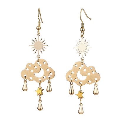 Серьги с подвесками из латуни и 304 нержавеющей стали, облако