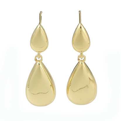 Rack Plating Brass Stud Earrings, Long-Lasting Plated, Lead Free & Cadmium Free, Teardrop