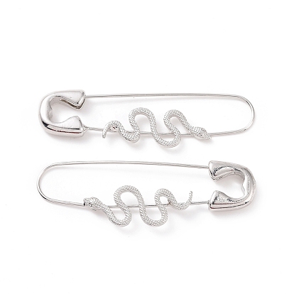 Alloy Safety Pin with Snake Hoop Earrings for Women