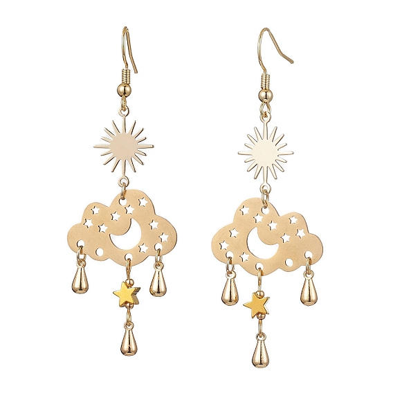 Серьги с подвесками из латуни и 304 нержавеющей стали, облако