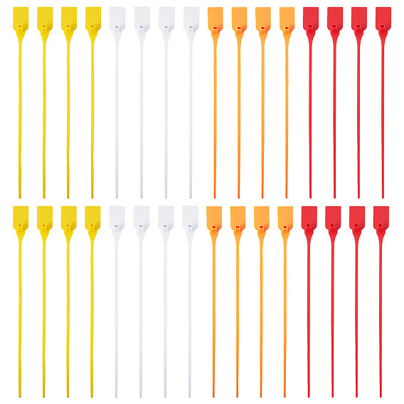 40Pcs 4 Colors Plastic Cable Ties Tags for Clothing Shoes Bags