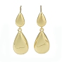 Rack Plating Brass Stud Earrings, Long-Lasting Plated, Lead Free & Cadmium Free, Teardrop