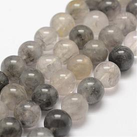 Natural Cloudy Quartz Beads Strands, Round