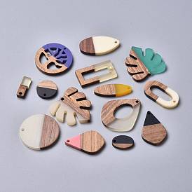 Resin & Wood Pendants, Mixed Shapes