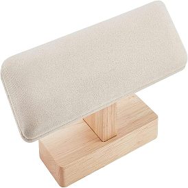 Бамбуковые подставки для браслетов из искусственной замши с Т-образным стержнем, держатель органайзера для часов, 