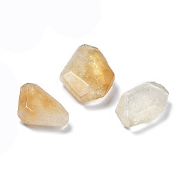Natural Citrine Beads, No Hole/Undrilled, Faceted, Nuggets