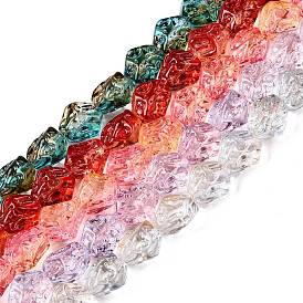 Electroplate Glass Beads Strands, Nuggets