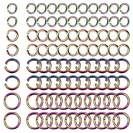 200 шт. 4 стили радужные цветные кольца из нержавеющей стали для прыжков