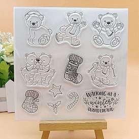 Прозрачные силиконовые штампы с изображением медведя, для diy scrapbooking, фотоальбом декоративный, изготовление карт, штампы