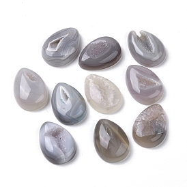 Natural Druzy Agate Cabochons, Teardrop