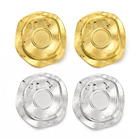 Ion Plating(IP) 304 Stainless Steel Flat Round Stud Earrings