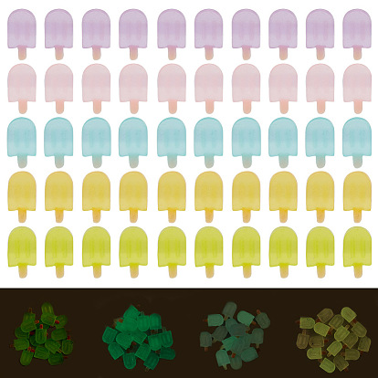 80шт 5 цвета светящаяся смола декоден кабошоны, светится в темноте, для украшения diy наклейка на холодильник мобильный телефон цепочка брелок кулон, мороженое