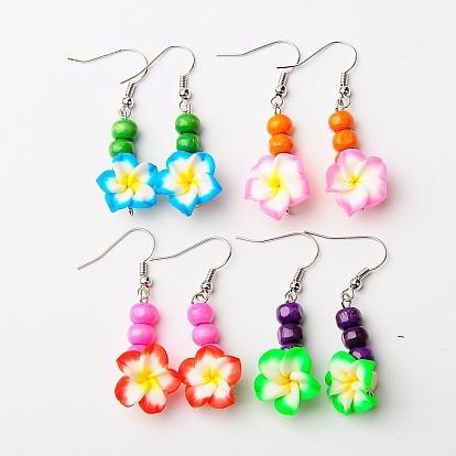 China Factory Trendy Dangling Handmade Polymer Clay Flower