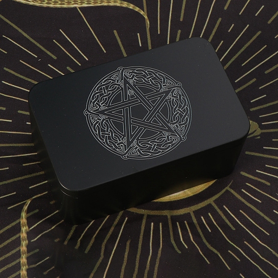 Железные коробки для сбора карт Таро со звездным принтом, футляры для хранения карт Таро, прямоугольные