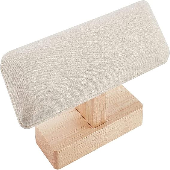 Бамбуковые подставки для браслетов из искусственной замши с Т-образным стержнем, держатель органайзера для часов, 