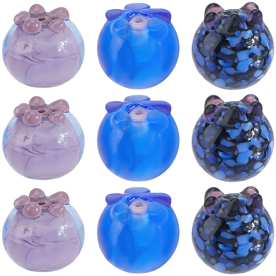 15 шт 3 цвета бусины лэмпворк ручной работы, черника