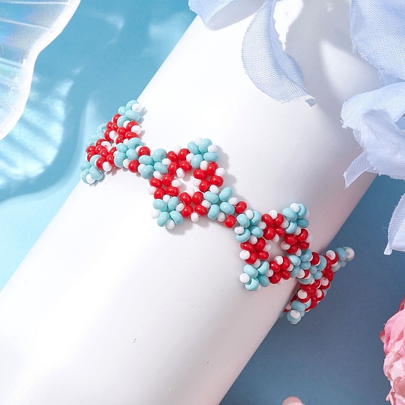 304 из нержавеющей стали ссылка браслеты, квадратные стеклянные бусины ручной работы украшения для женщин