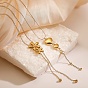 Ожерелья из нержавеющей стали с подвеской в виде сердца/цветка с кисточкой для женщин, золотые