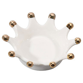 Фарфоровая тарелка для украшений в форме короны, лоток для хранения колец, , серьга