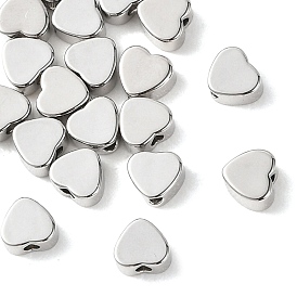Perles en laiton shegrace, cœur, sans cadmium et sans nickel et sans plomb, plaqué longue durée