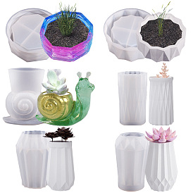 Многоугольник/восьмиугольник/улитка DIY пищевые силиконовые формы для ваз, формы для литья смолы, для изготовления изделий из уф-смолы и эпоксидной смолы