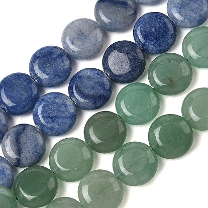 Естественно авантюрин бисер пряди, плоско-круглые