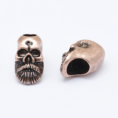 Brass Skull Beads, Long-Lasting Plated & Eco-Friendly, Cadmium Free & Nickel Free & Lead Free