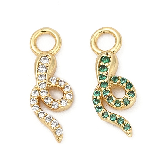 Латунные микро проложить кубического циркония подвески, змеиные чары, без кадмия и без свинца, долговечный, стойки покрытие, реальный 18 k позолоченный