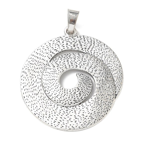 Tibetan Style Alloy Big Pendants, Spiral Charms