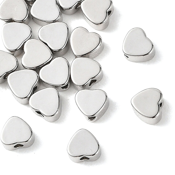 Perles en laiton shegrace, cœur, sans cadmium et sans nickel et sans plomb, plaqué longue durée