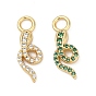 Латунные микро проложить кубического циркония подвески, змеиные чары, без кадмия и без свинца, долговечный, стойки покрытие, реальный 18 k позолоченный