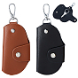 2 pièces 2 couleurs porte-clés en cuir de vachette, avec porte-clés en alliage, platine