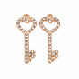 Alloy Pendants, with Crystal Rhinestone, Key