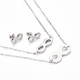 304 Stainless Steel Jewelry Sets, Stud Earrings and Pendant Necklaces & Bracelets, Infinity