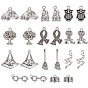 88Pcs 11 Styles Magic Theme Tibetan Style Alloy Pendants, Mixed Shapes