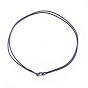 Waxed Polyester Cord Necklace Making, with 304 Stainless Steel Clasps